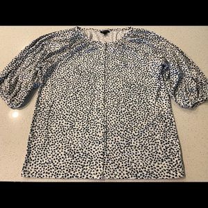 Ann Taylor Balloon Sleeve Button Down Blouse, M